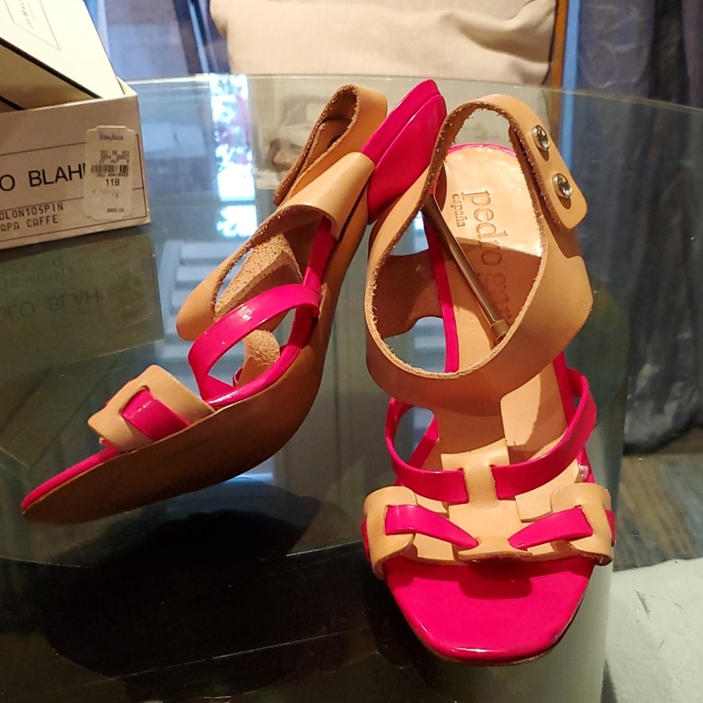New Pedro Garcia size 40 10 9.5 hot pink heels